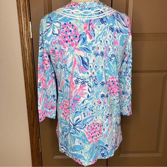 Lilly Pulitzer Blue Kaia Cotton Tunic Top - Picture 2 of 6